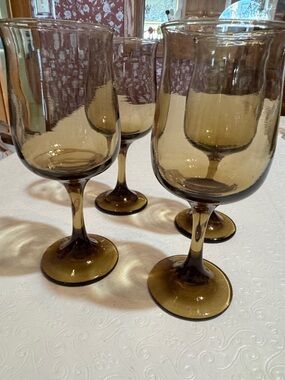 Smoked Brown 6.75" Tall Goblets